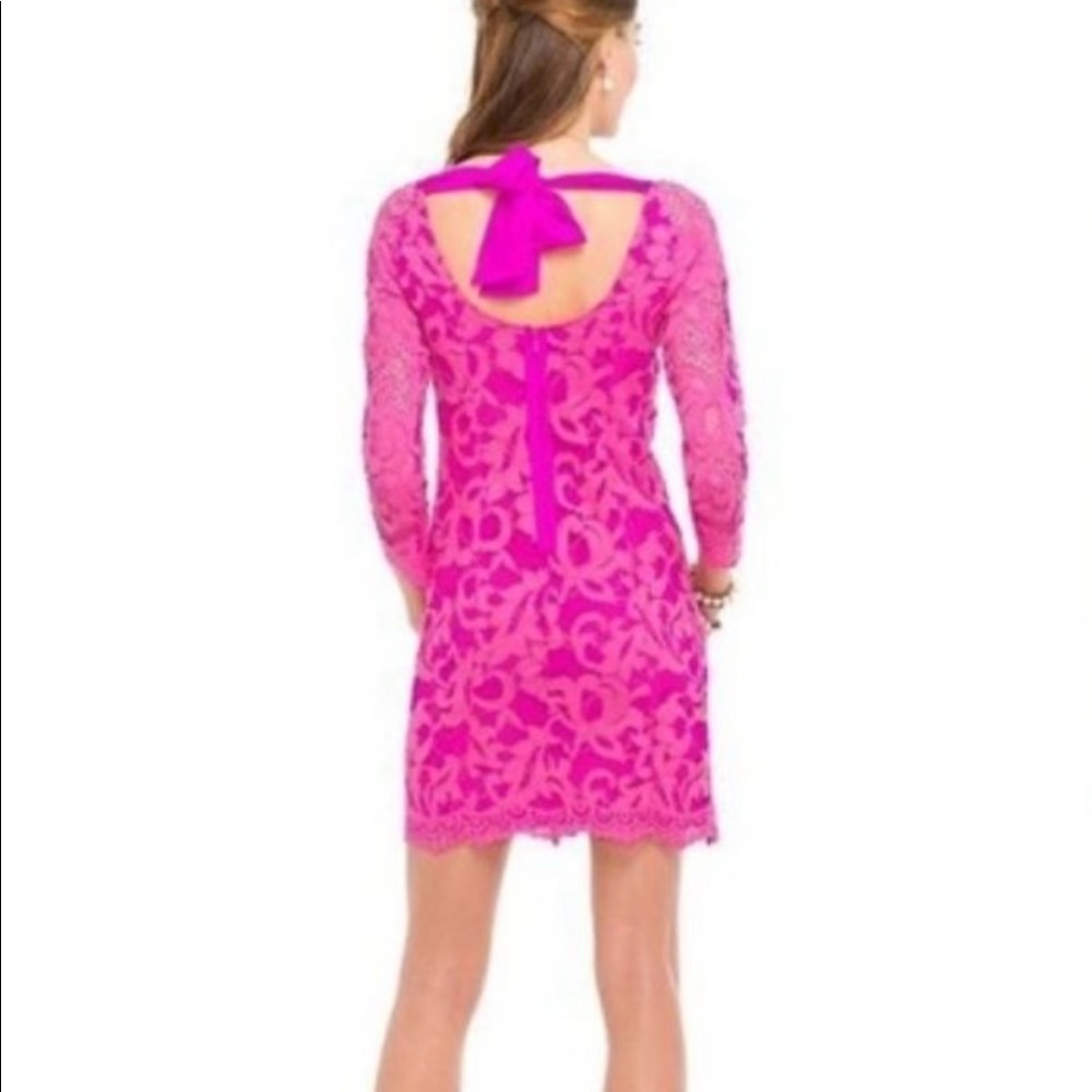 Lilly Pulitzer Pink Lace Tie Back Dress Sz. 0